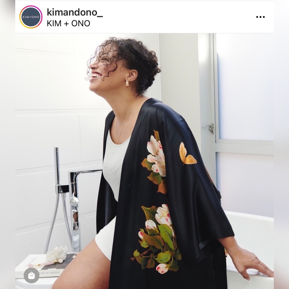 Silk Kimono Robe Plus Size - Picture 2 of 16